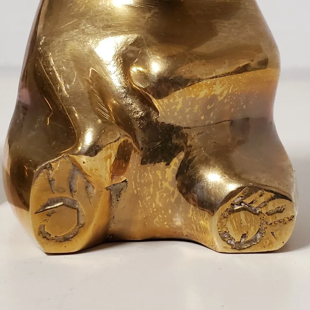 Brass Panda Bear Cubs Figurines Paperweights Miniature Statues‎ 4